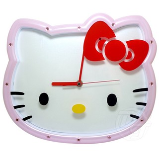 Hello Kitty光控整點音樂LED掛鐘 JM-W580KT～經典凱蒂貓造型～
