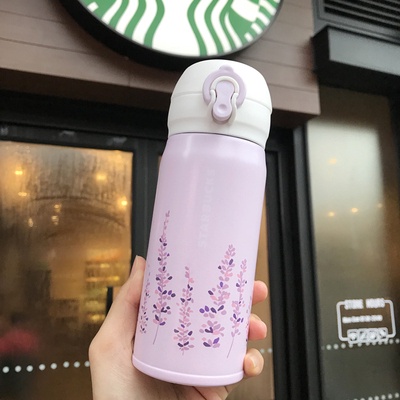 特惠🚀🚀✨ Starbucks星巴克保溫杯 紫色薰衣草限量版 不銹鋼櫻花 杯子便攜隨行杯彈跳水杯禮品杯 350ml