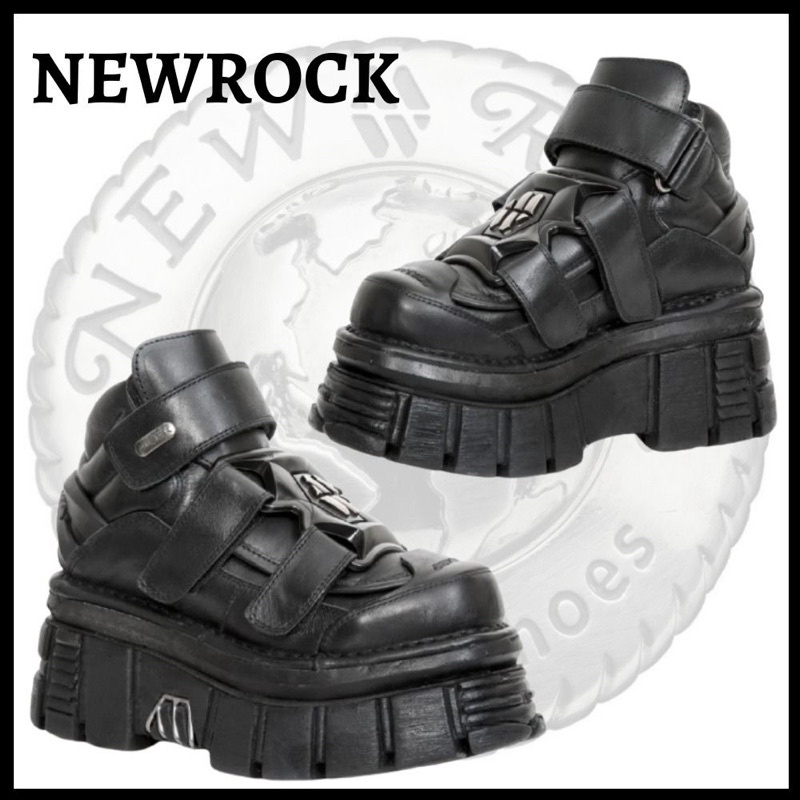 西班牙訂製 NEW ROCK 金屬靴 ANKLE BOOT METALLIC 真皮魔鬼氈厚底鞋 36-47 男女