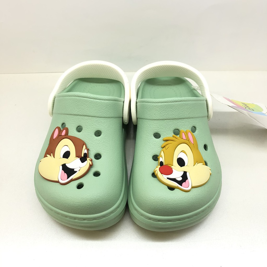 Disney 迪士尼 奇奇蒂蒂 男童 女童 防水 防滑 布希鞋 洞洞鞋 輕量 童鞋 正版授權 台灣製 蘋果綠