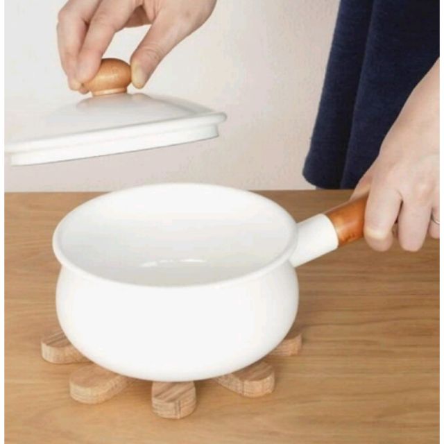 野田琺瑯 牛奶鍋 醬料鍋 單柄鍋 附蓋 15cm