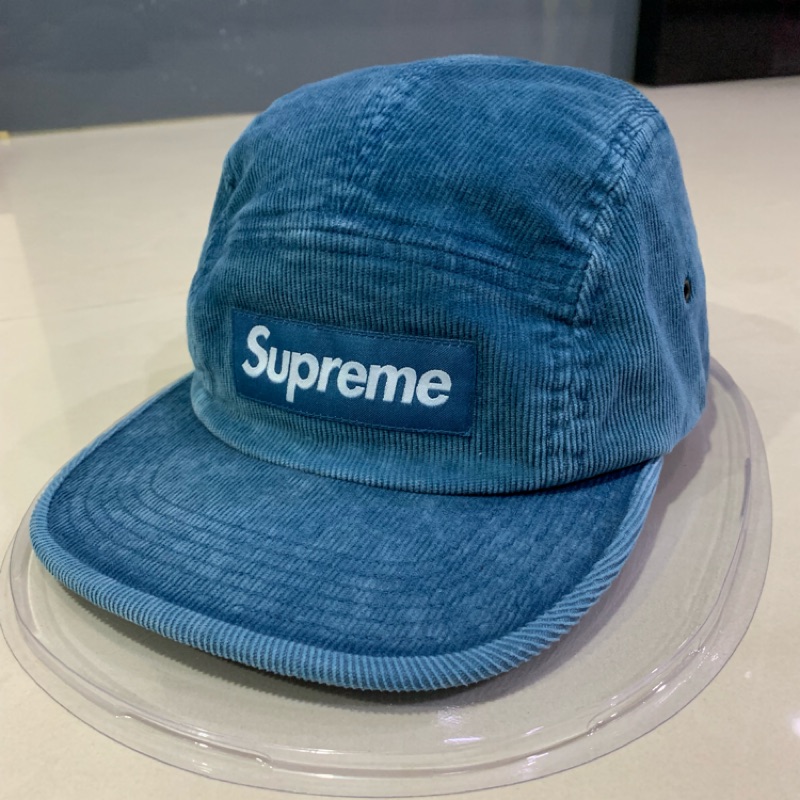 全新正品 SUPREME 丹寧藍 五分割帽 老帽 棒球帽 鴨舌帽 網帽 box logo 2190元 6panel 藍色
