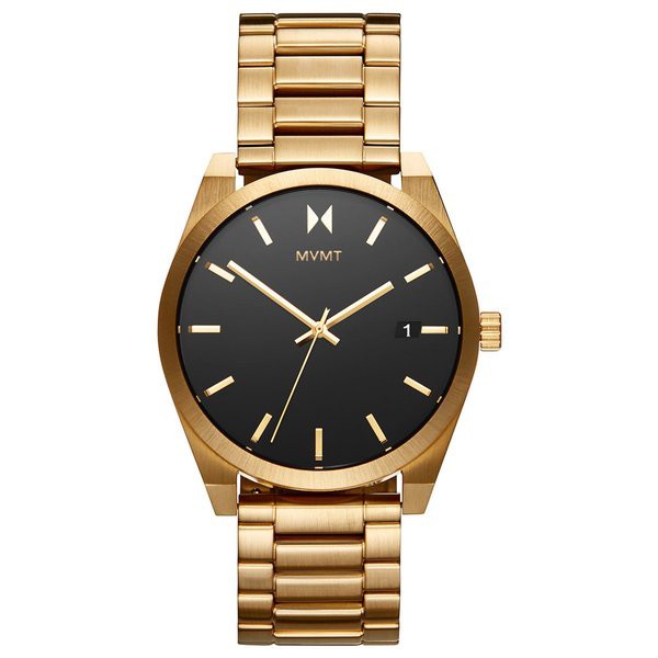 MVMT 美國時尚品牌 潮流金色黑面不銹鋼男錶 日期顯示 43mm MT700069 保固二年