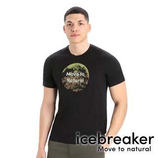 【icebreaker】Tech Lite II 男 羊毛圓領 印花短袖上衣 AD150 『黑』0A56IQ