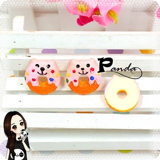 Panda手作材料館🐼B217/模擬甜甜圈/小貓曲奇/奶油膠裝飾/手機美容/耳飾吊飾/DIY配件