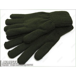 ※加厚雙層※ 國軍制式保暖毛線手套 (軍綠色與黑色可選擇)