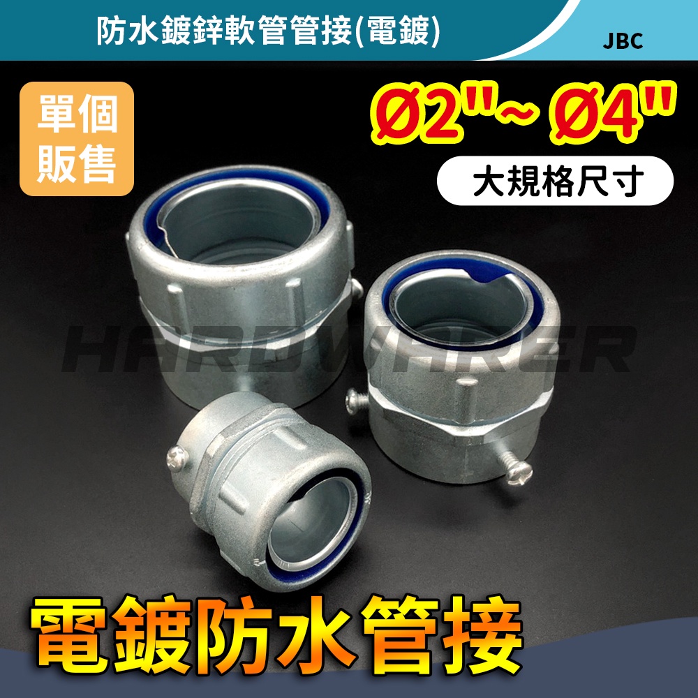 【五金人】防水鍍鋅軟管 防水管接頭 防水接頭2"~4"(大規格/單個販售)