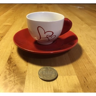 【米倉】二手生活雜貨/擺飾/家飾 愛心把手造型 陶瓷咖啡杯盤組
