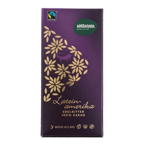 【Naturata】 拉丁美洲100%頂級無糖黑巧克力(80g/片)
