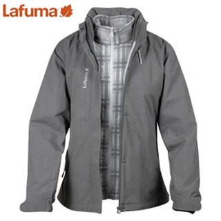 丹大戶外用品 法國【Lafuma】 女兩件式防潑水保暖外套 XL LFV8445B 灰、紅