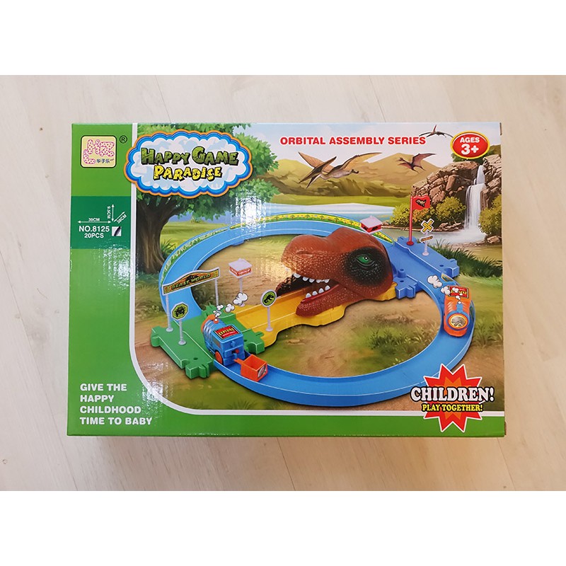 兒童玩具 恐龍電動火車軌道 需自行組裝 安全玩具