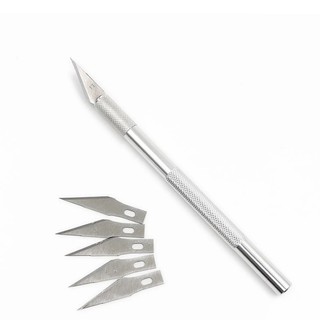 金屬雕刻刀1個刀身+6個刀片【西米藝術】模型製作工具 手賬 筆刀 勾刀 剪紙高精刻刀