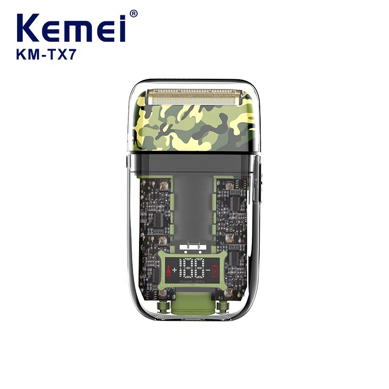 Kemei KM-TX7 USB 充電剃須刀防水電動剃須刀男士剃須機 Afeitadora 電動修剪器 1 買家