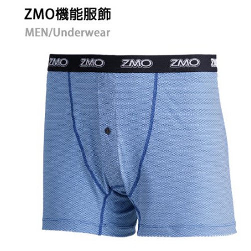 【ZMO】男印花 透氣 抑菌 內褲-窗格中藍