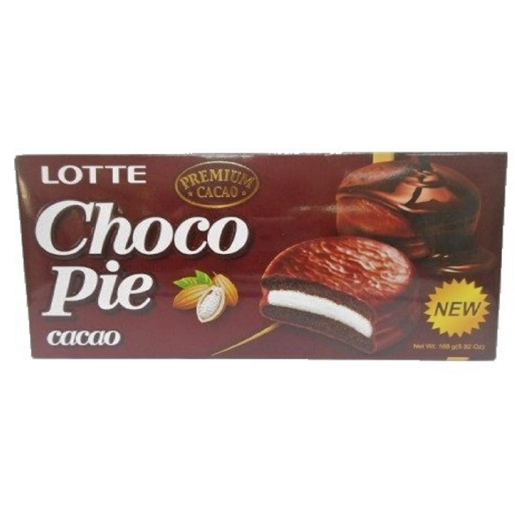 樂天 LOTTE 黑巧克力派(6顆裝)  168g/盒  巧克力蛋糕 棉花糖夾心