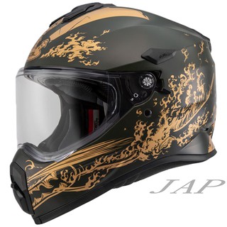 SOL SS-2P 織田信長 消光綠/金 越野帽 全罩式安全帽 雙D扣《遠古騎士》