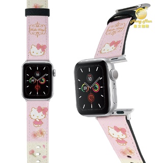 【Hong Man】三麗鷗 Apple Watch 皮革錶帶 KT櫻花雨