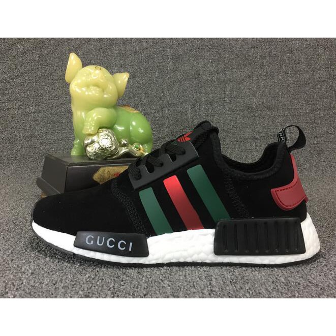 Adidas NMD R1 black red green Gucci color BOOST 3M reflective casual retr