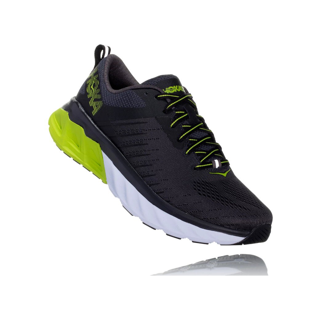 =CodE= HOKA ONE ONE ARAHI 3 透氣網布慢跑鞋(黑螢光綠白) 1104099PLGRN 路跑 女