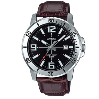 【天龜】CASIO 簡約時刻潛水風格指標皮帶錶 MTP-VD01L-1B