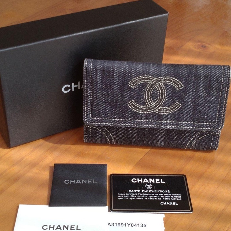 sold 👋🏻 二手商品 🎏 Chanel Vintage 老香牛仔布古董中夾皮夾