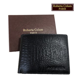 【Roberta Colum諾貝達】鱷魚紋 男士專櫃皮夾／皮夾／短夾 (黑色-23553)【威奇包仔通】