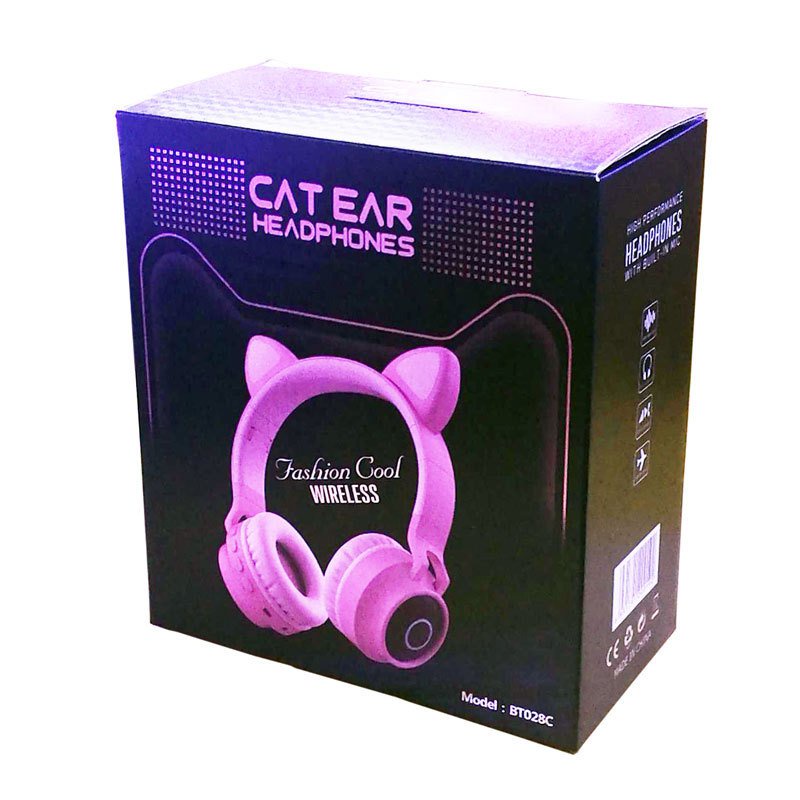 發光藍牙耳機 BT028C新包裝貓耳朵無線藍牙手機耳機 跨境電商專供