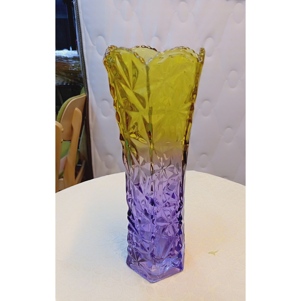 水晶玻璃變色漸層花瓶插鮮花玻璃花瓶類琉璃批發直售價 480 雅舍進口家具傢飾 供佛花瓶 蝦皮購物