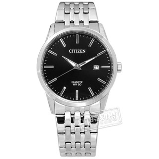 CITIZEN / 品味風尚 礦石強化玻璃 日期 日本機芯 不鏽鋼手錶 黑色 / BI5000-87E / 39mm