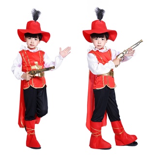 萬圣節服裝男童紅色小武士化妝舞會武士騎士小戰士表演服裝