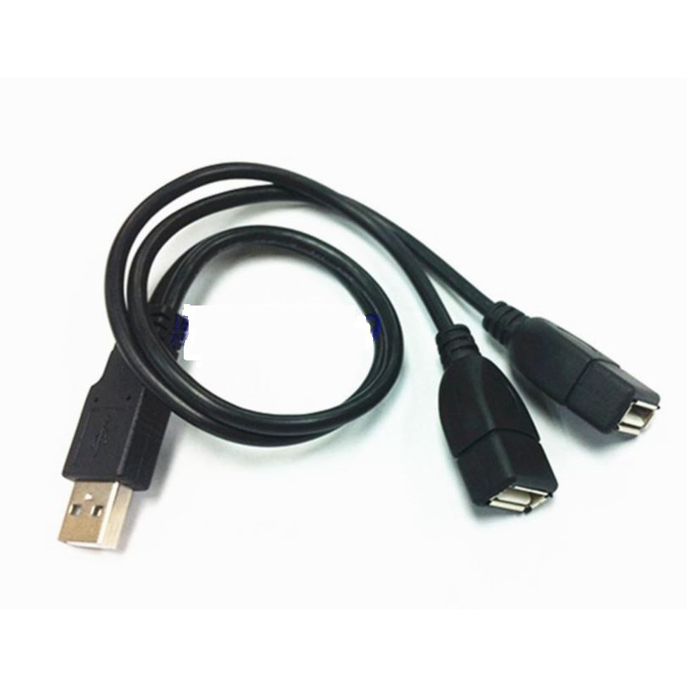 USB一公對二母 USB一分二充電孔