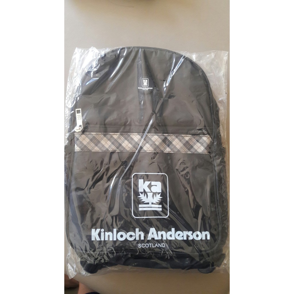 全新Kinloch Anderson金安德森輕旅休閒後背包登山健行自行車筆電包(經典格紋、黑色)