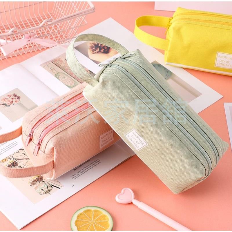 韓版帆布文具盒 筆袋 創意筆袋 文具袋 學生筆袋  帆布筆袋 純色筆袋 日系大容量鉛筆袋