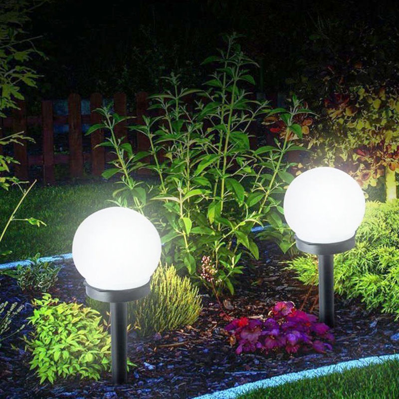 圓形球泡LED戶外太陽能燈 球形草坪花園太陽能戶外庭院燈插地燈