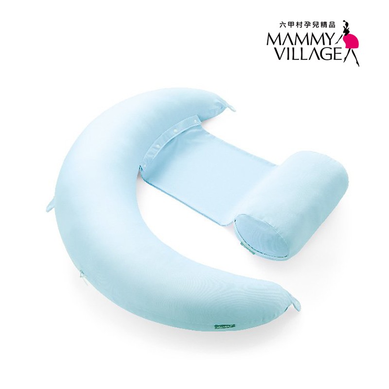 六甲村 炫涼馬卡龍全方位孕婦哺乳枕(藍色) 米菲寶貝