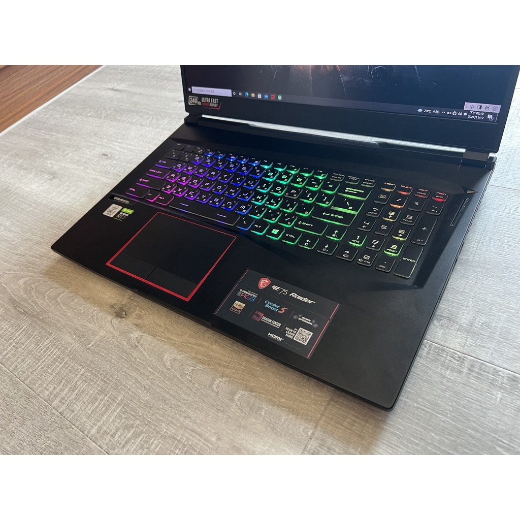 電競筆電 MSI GE75 10SF I7-10750H RTX2070 極新 二手筆電 遊戲筆電 專屬下標