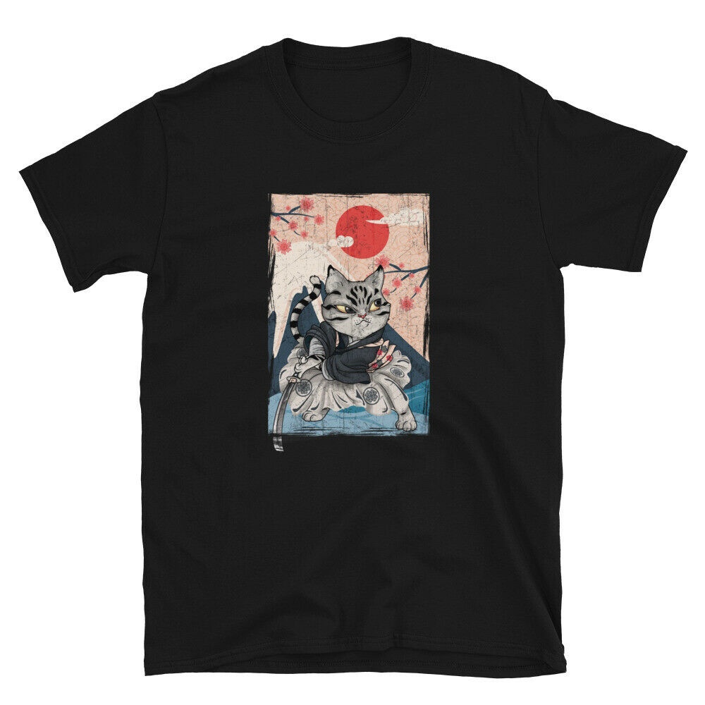 憤怒的格鬥武士貓頂級品質棉質男士 T 恤