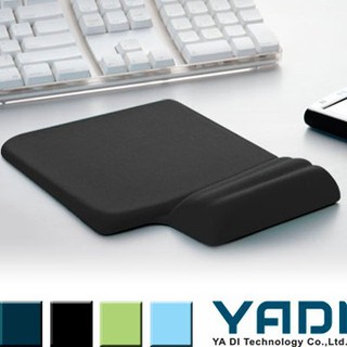 YADI 高緩壓機能舒壓滑鼠墊 (墨黑）MPF170K&高緩壓機能護腕墊 ~墨黑