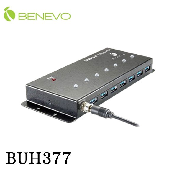 【3CTOWN】現貨! 含稅附2A變壓器 BENEVO BUH377 UltraUSB 工業級 7埠USB3.0集線器