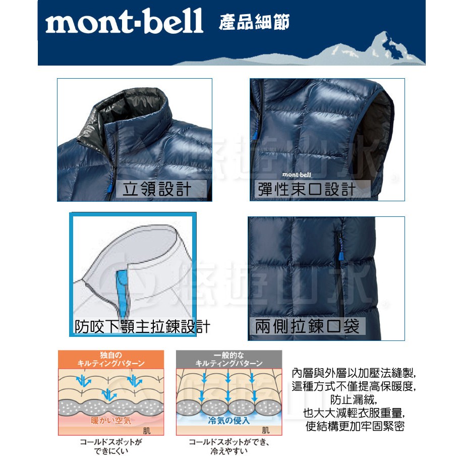 Mont Bell 日本男款superior Down Vest 800fp 羽絨背心 靛藍 蝦皮購物