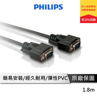 PHILIPS 飛利浦 1.8m VGA高畫質延長傳輸線 SWX2112/10