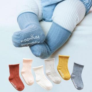 秋冬新款雙針卷羅口寶寶襪子 鬆口點膠防滑嬰兒中筒學步地板襪【IU貝嬰屋】