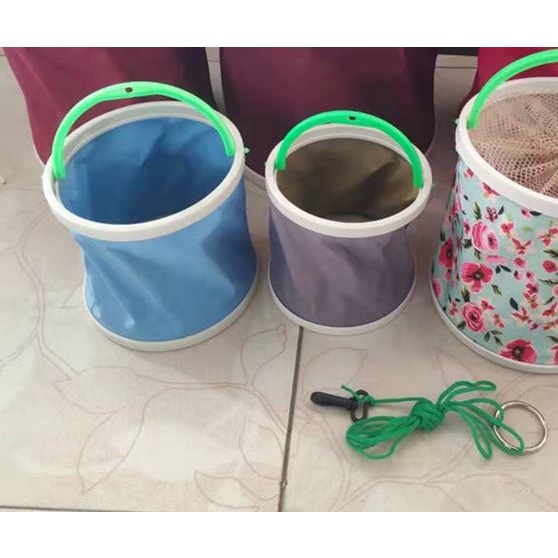 ✈休閒系列釣魚✈現貨！摺疊水桶(附繩索) 露營用具 釣魚水桶 兒童水桶 塑膠水桶