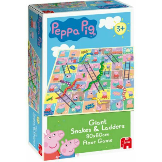 英國製Peppa Pig Jumbo粉紅豬小妹大蛇與梯子數字桌遊 地板遊戲 AMAZON熱銷 Giant Snakes