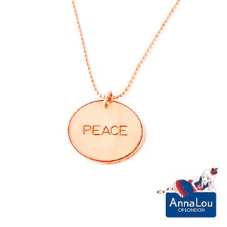 Anna Lou OF LONDON 倫敦品牌 優雅字墜 玫瑰金項鍊 Peace