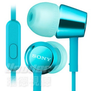 SONY MDR-EX155AP 淺藍 細膩金屬 耳道式耳機 線控MIC {贈品海綿耳塞一對}