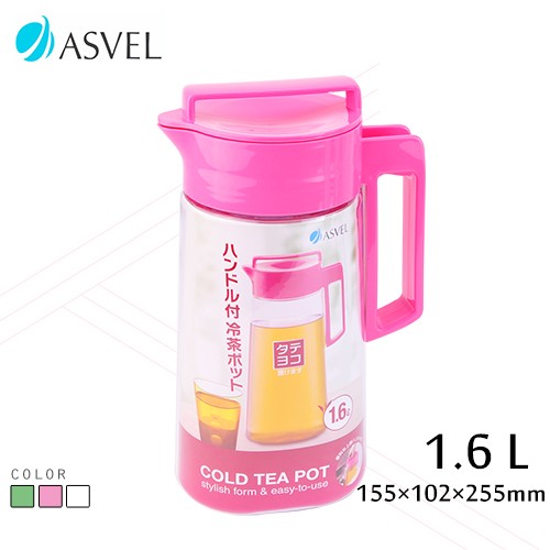 1.6L ASVEL 清新耐熱冷水壺 DE8228  （粉/白）
