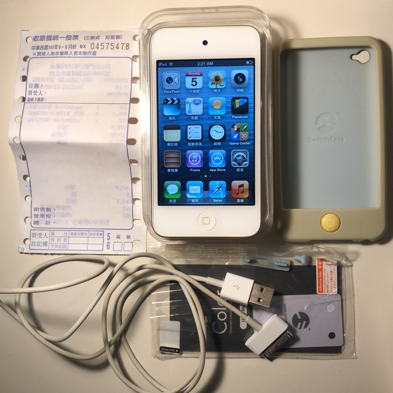 二手apple Ipod Touch 4 8gb 白色音樂隨身聽功能正常附發票購證保護殼充電線少有美品釋出 蝦皮購物
