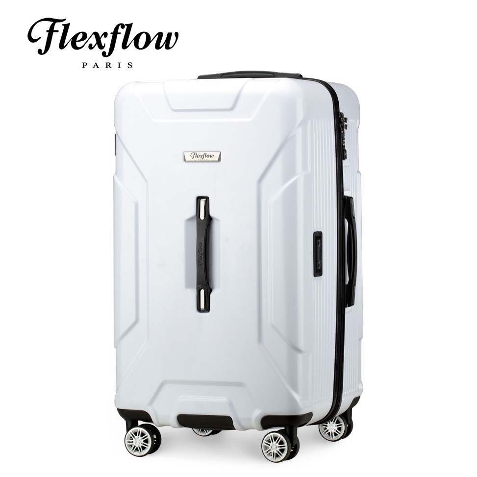 Flexflow 消光白 南特特務系列29型 智能測重防爆拉鍊旅行箱