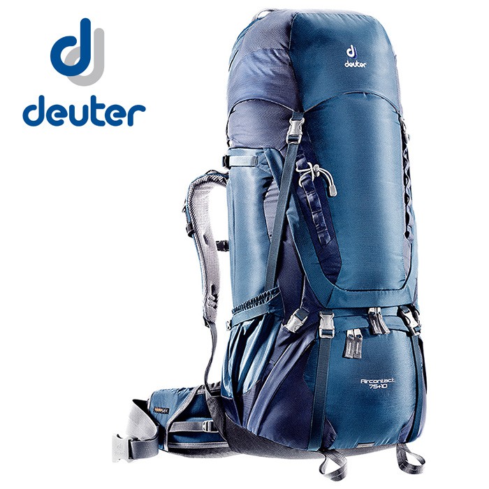 【Deuter 德國】75+10L 拔熱式透氣背包 登山背包 深藍/藍 (3320716)